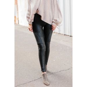 Spanx Faux Leather Moto Leggings